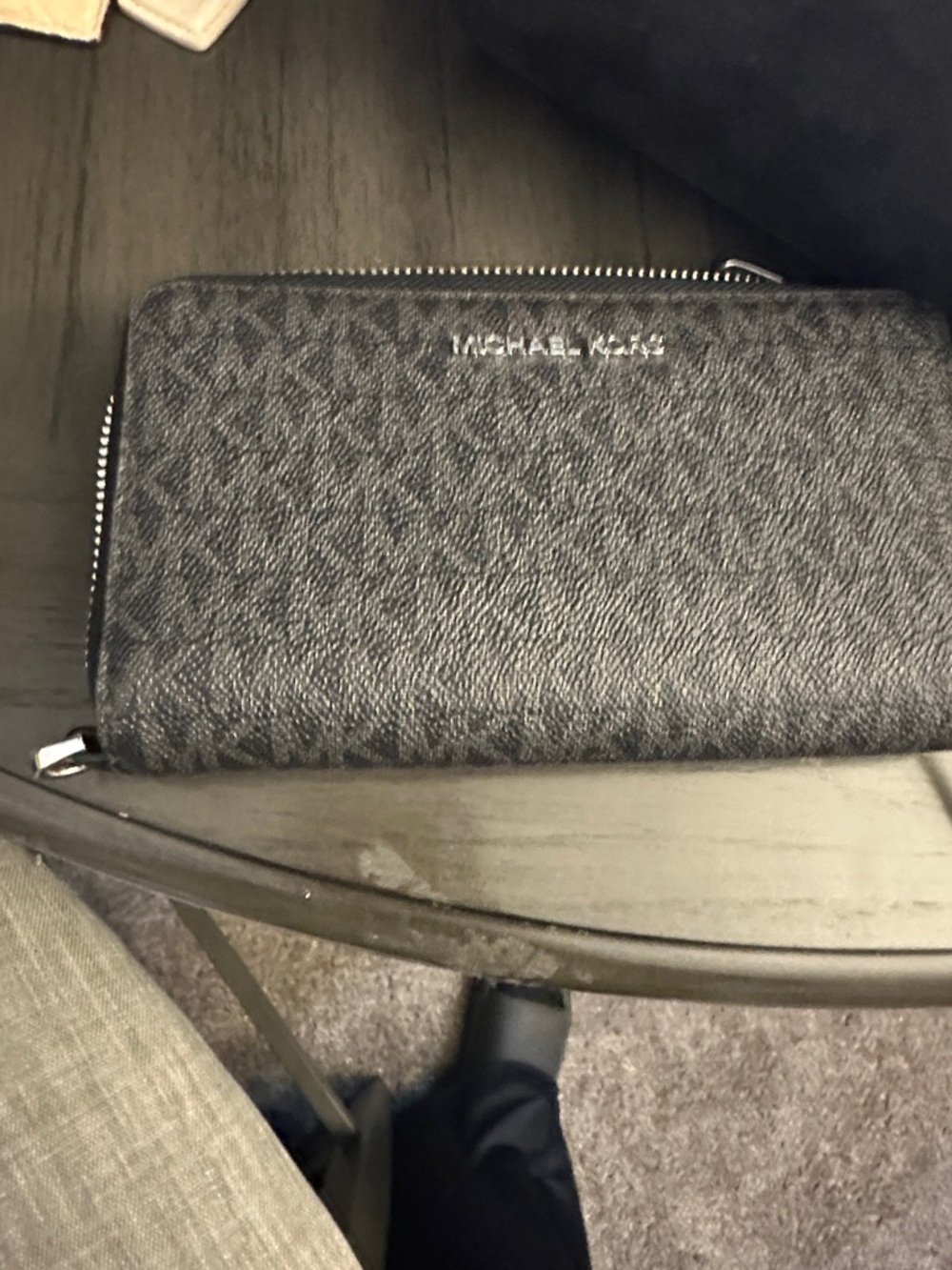 Michael Kors Black Signature Zip Around Wallet